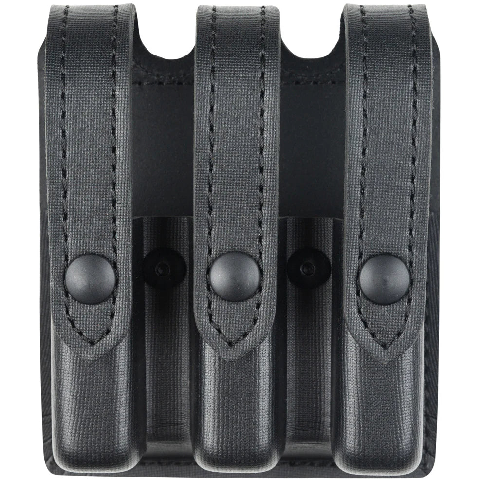 777 - SLIMLINE TRIPLE MAGAZINE POUCH - LEATHER-LOOK SYNTHETIC