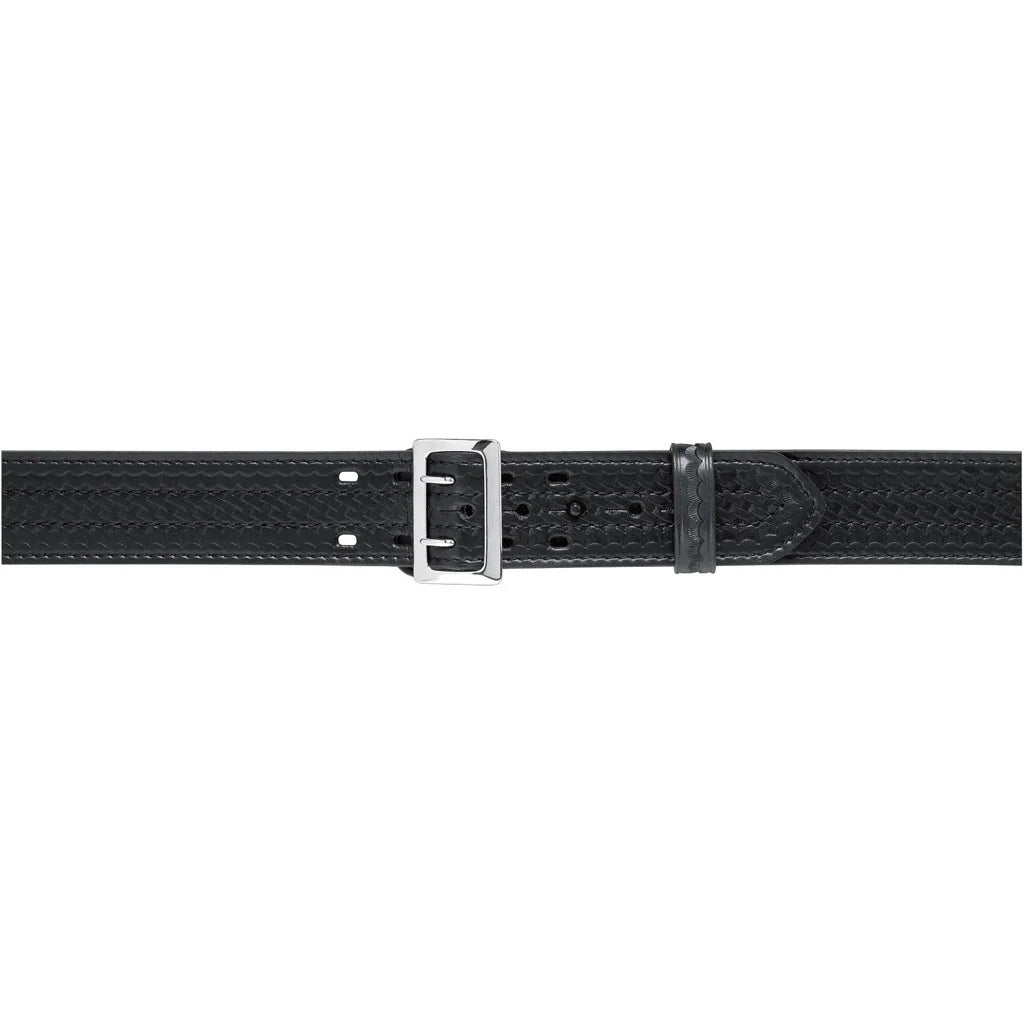 87 - SAM BROWNE BUCKLED DUTY BELT, 2.25" (58MM) 46"+ LENGTHS CHROME BUCKLE