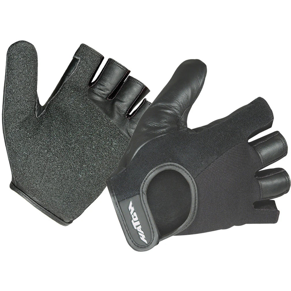 LEATHER WHEELCHAIR PARA-PUSH GLOVES, HALF FINGER