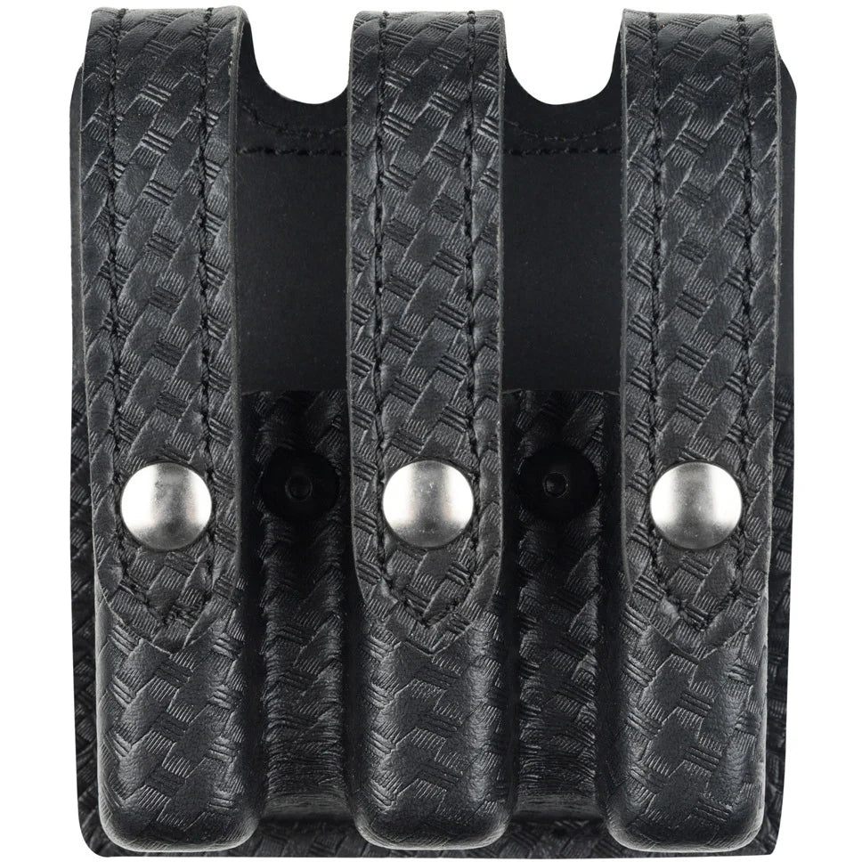 777 - SLIMLINE TRIPLE MAGAZINE POUCH - LEATHER-LOOK SYNTHETIC