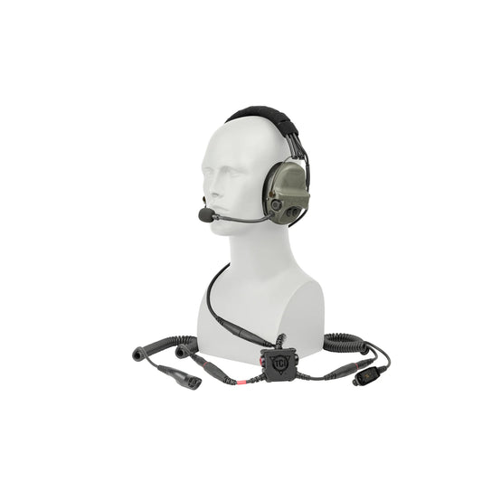 LIBERATOR® V ADVANCED DUAL COMM HEADSET WITH HEARING PROTECTION AND PTT SYSTEM