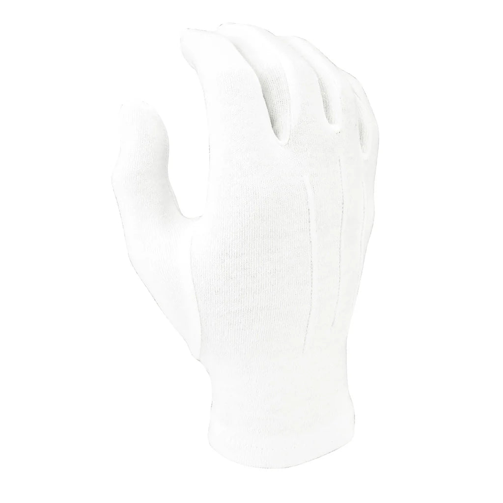 WG1000S - WHITE COTTON PARADE GLOVES W/SNAP BACK