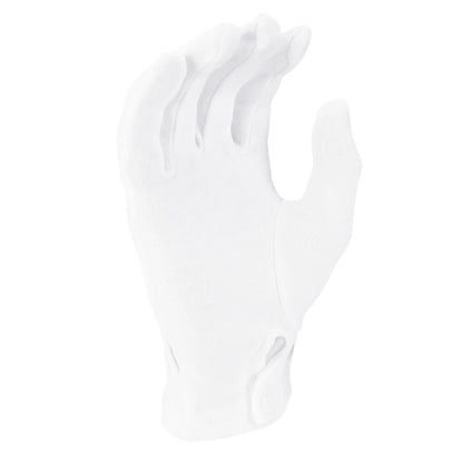 WG1000S - WHITE COTTON PARADE GLOVES W/SNAP BACK