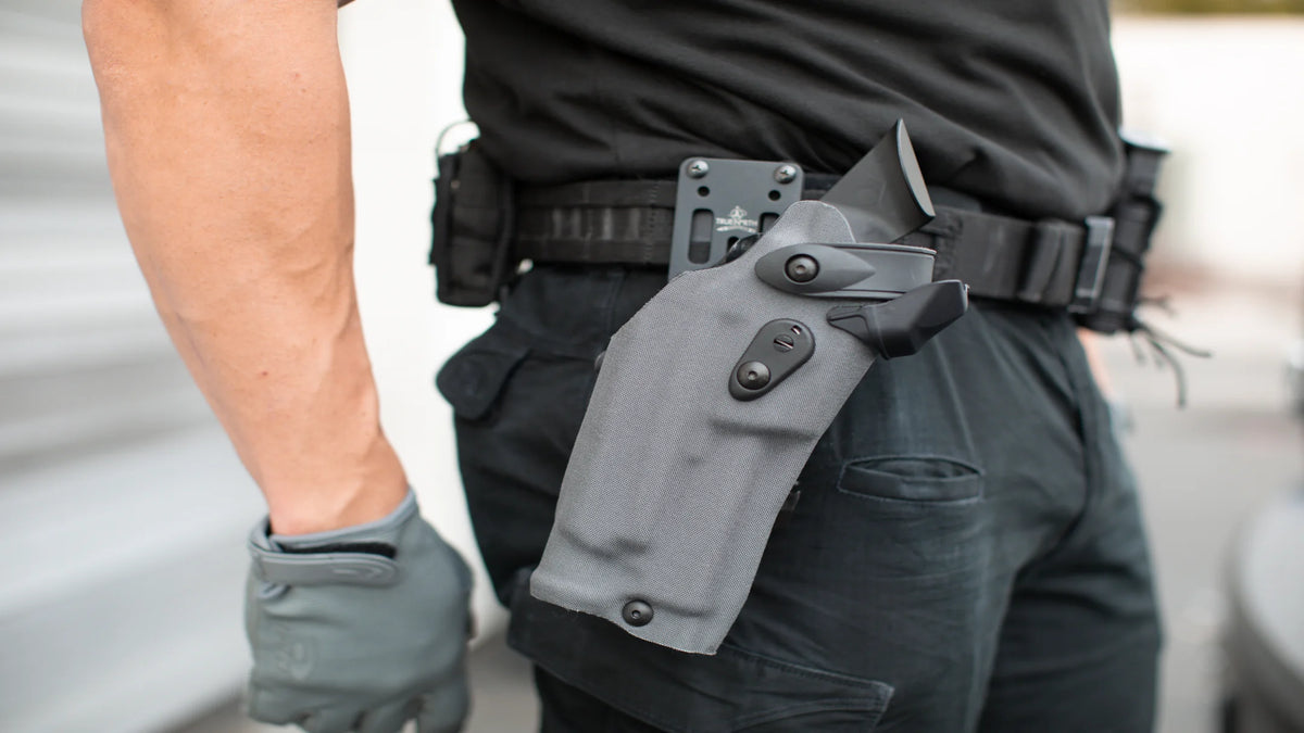 6304RDS - ALS®/SLS WOLF GRAY HOLSTER W/ QLS 19 LOCKING FORK