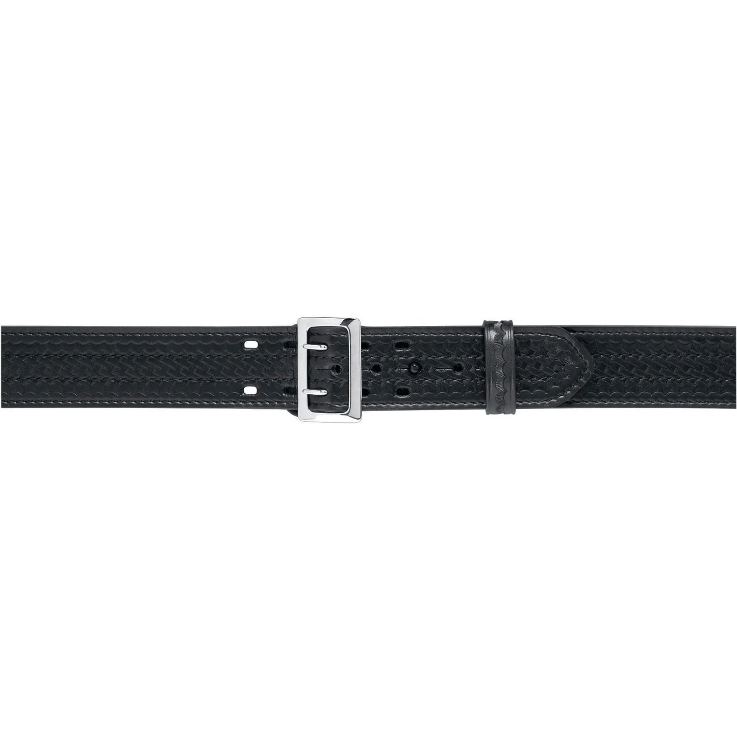 875 - STITCHED EDGE SAM BROWNE DUTY BELT W/ CHROME BUCKLE, 2.25" (58MM)