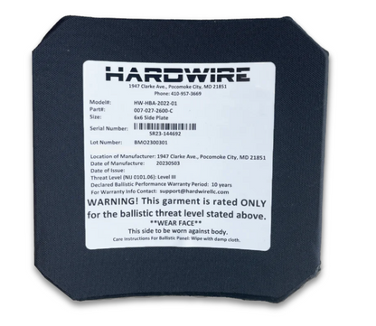 HARDWIRE® RIFLE RESISTANT STEEL SIDE ARMOR PLATE